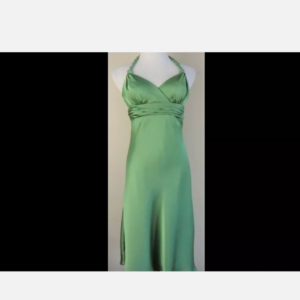 Davids Bridal Womens Size 6 Green Halter Dress